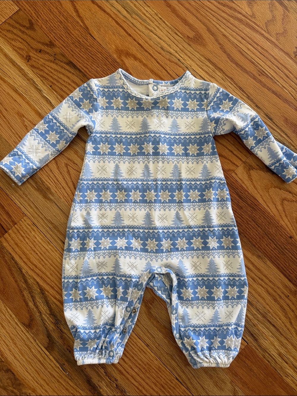 The Beaufort Bonnet Company Blue and White Star-Patterned Footie